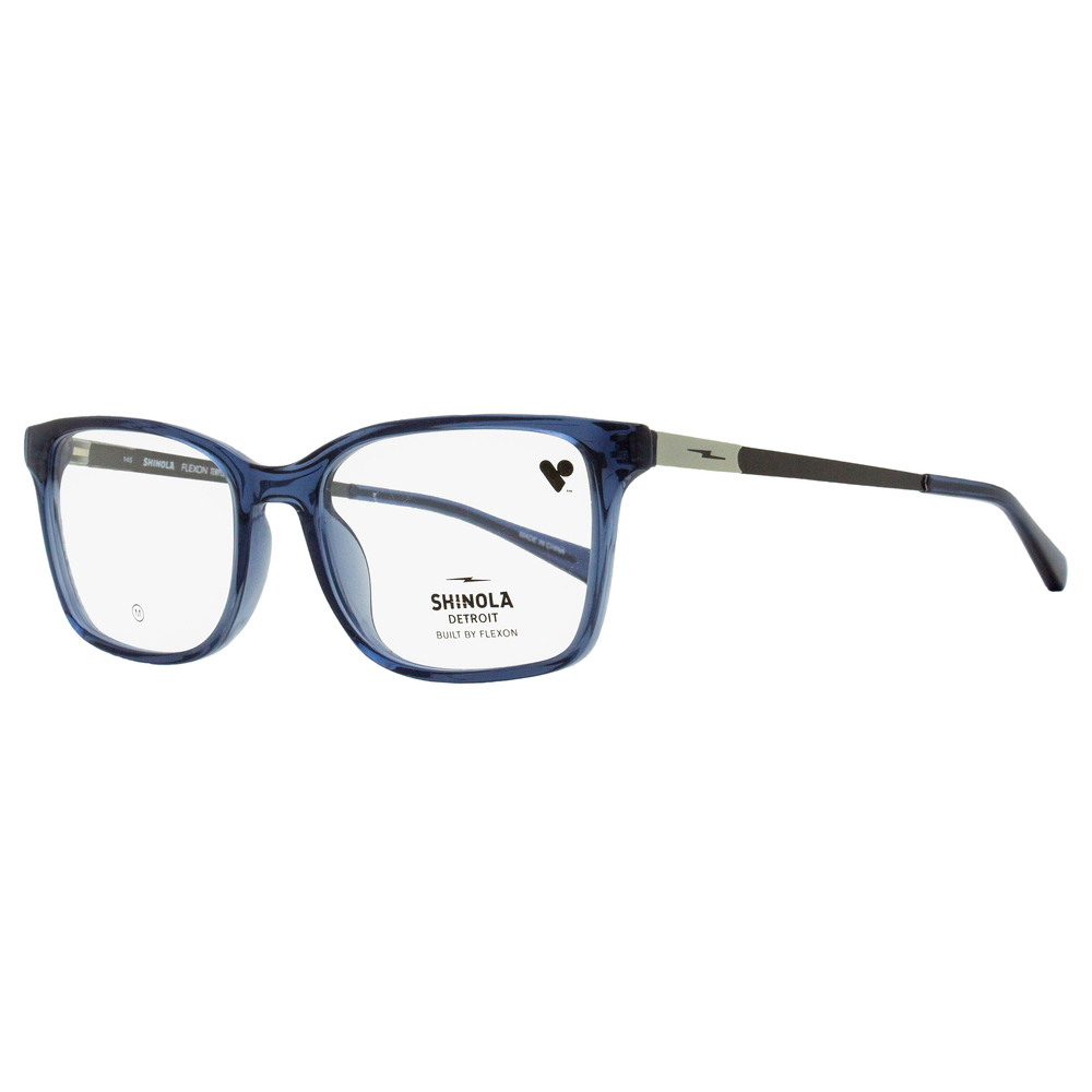 Shinola Flexon Rectangular Eyeglasses SH37003 413 Crystal Blue 53mm